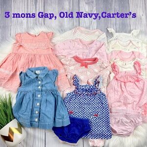 Baby Girl Summer Cloth Dress Footed Onesie Gap Carter’s 3 month